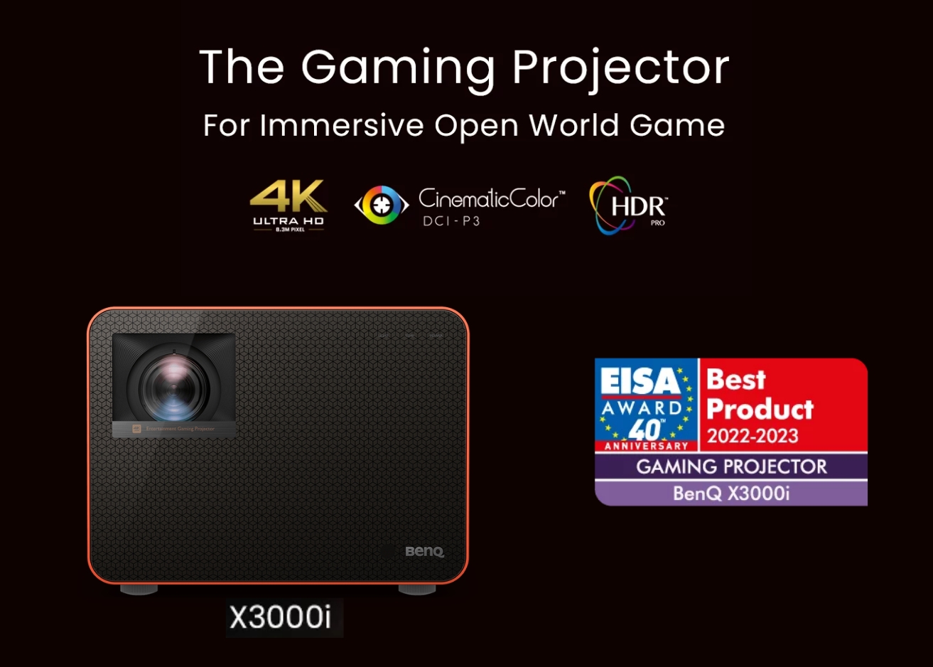 BenQ X3000i Gaming Projector Wins the Internationally Renowned EISA Award